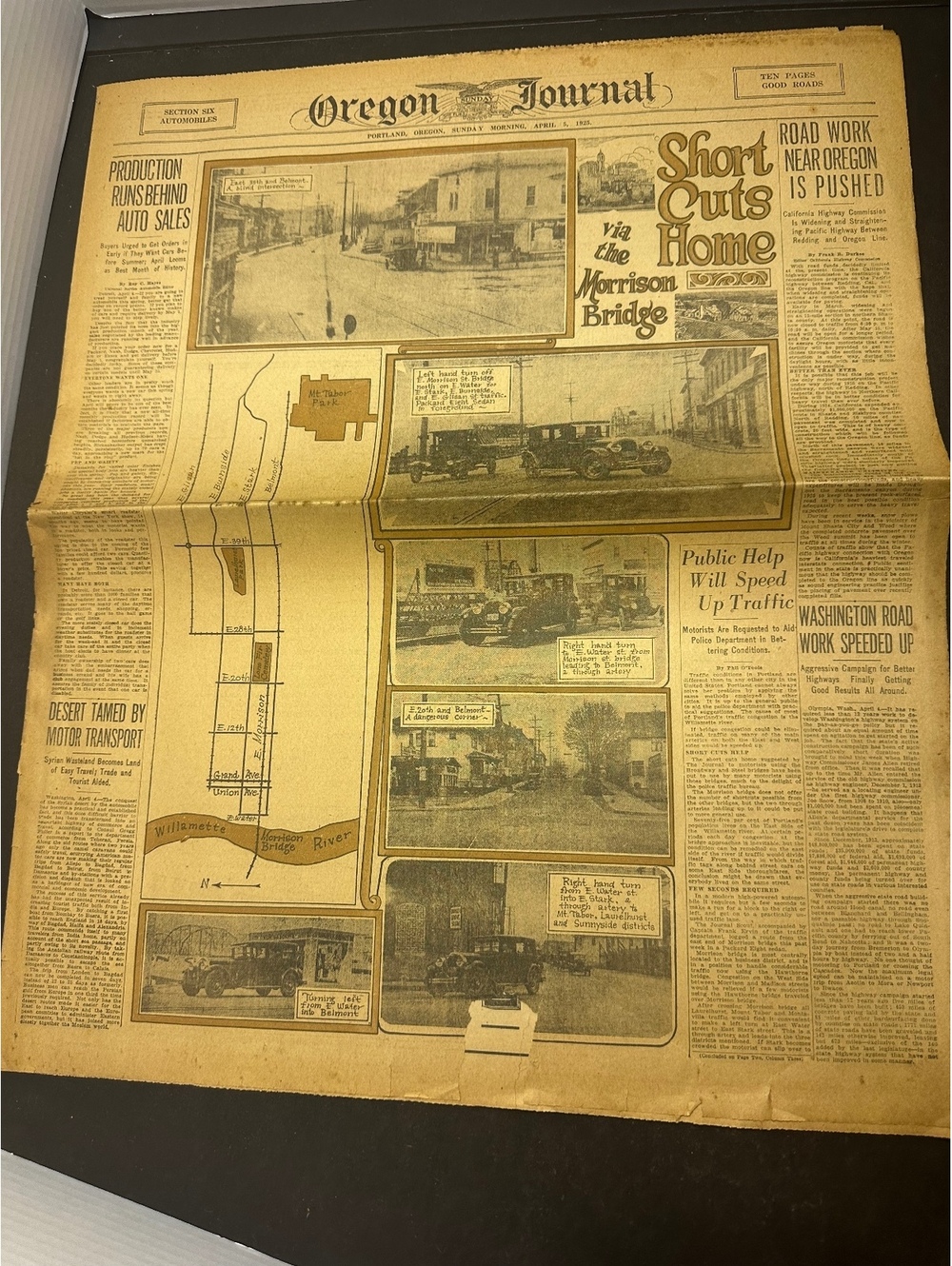 1925 Oregon Journal Automobiles Section Vintage Cars Portland Oregon